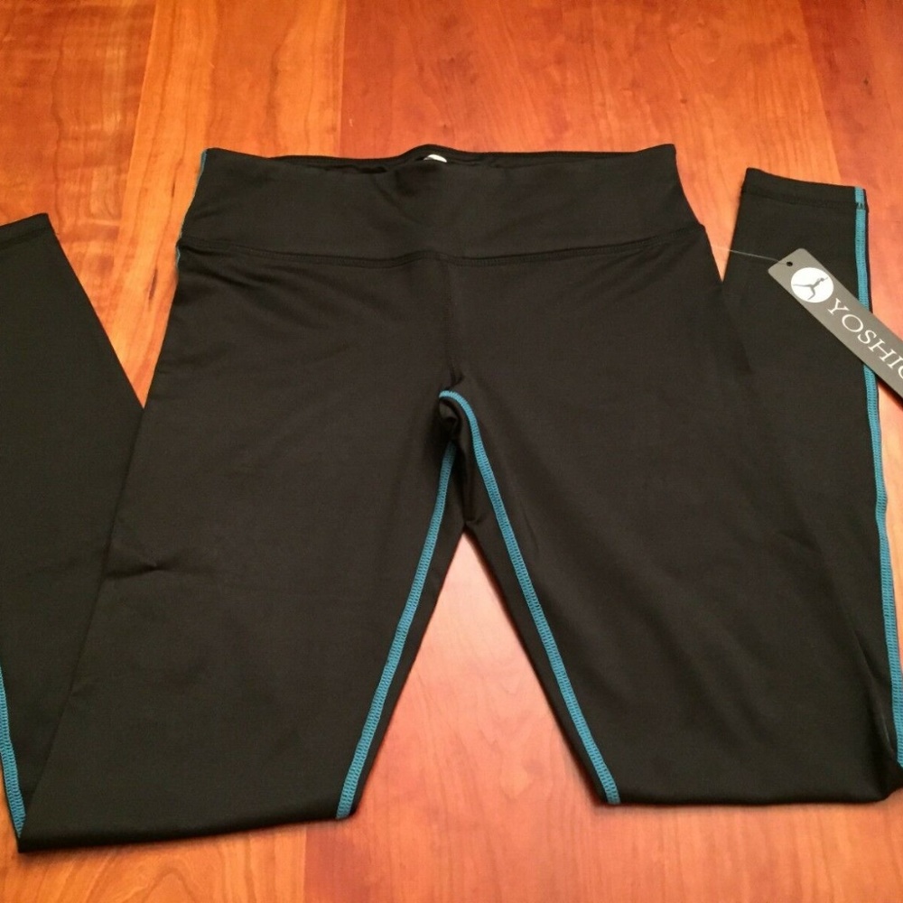 Yoshion Yoga Pants Navy / Lake Blue Stiching S NWT